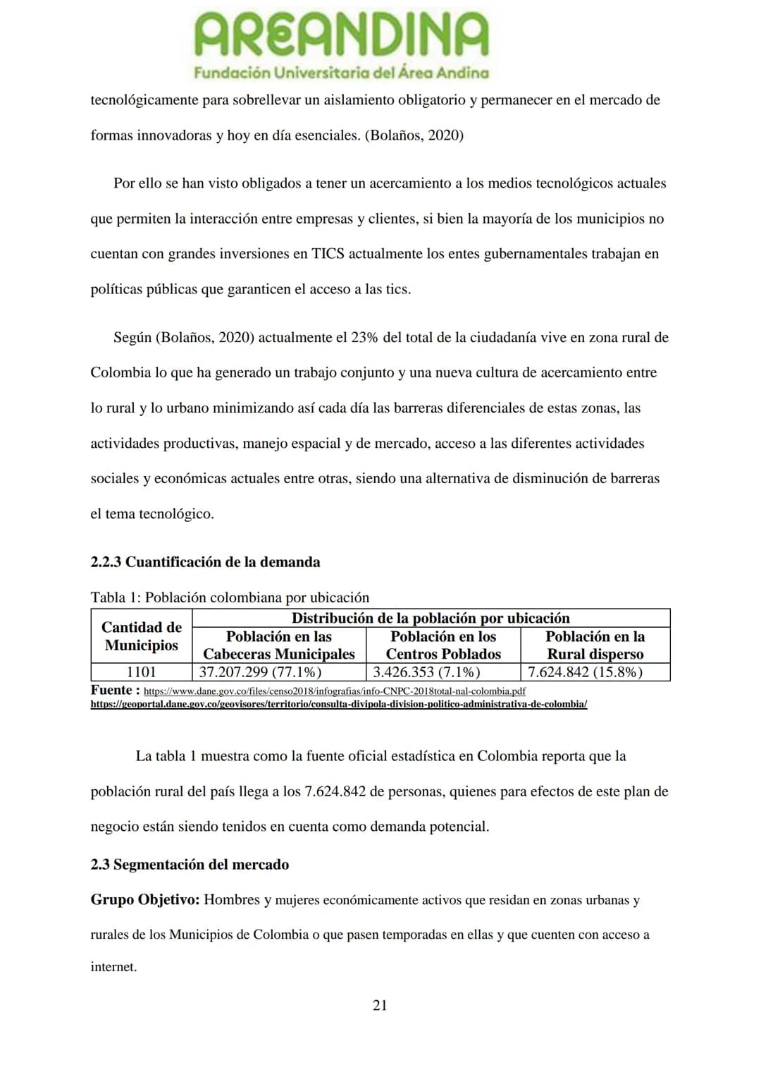 AREANDINA
Fundación Universitaria del Área Andina
TRABAJO DE GRADO PARA OPTAR AL TÍULO DE PROFESIONAL EN
MERCADEO Y PUBLICIDAD
MODALIDAD CRE