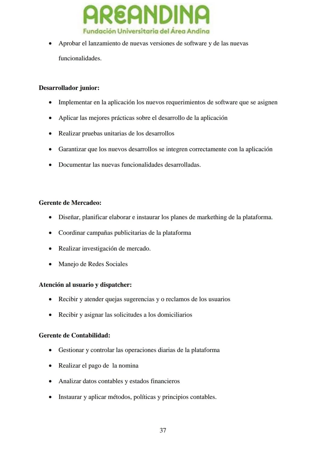 AREANDINA
Fundación Universitaria del Área Andina
TRABAJO DE GRADO PARA OPTAR AL TÍULO DE PROFESIONAL EN
MERCADEO Y PUBLICIDAD
MODALIDAD CRE