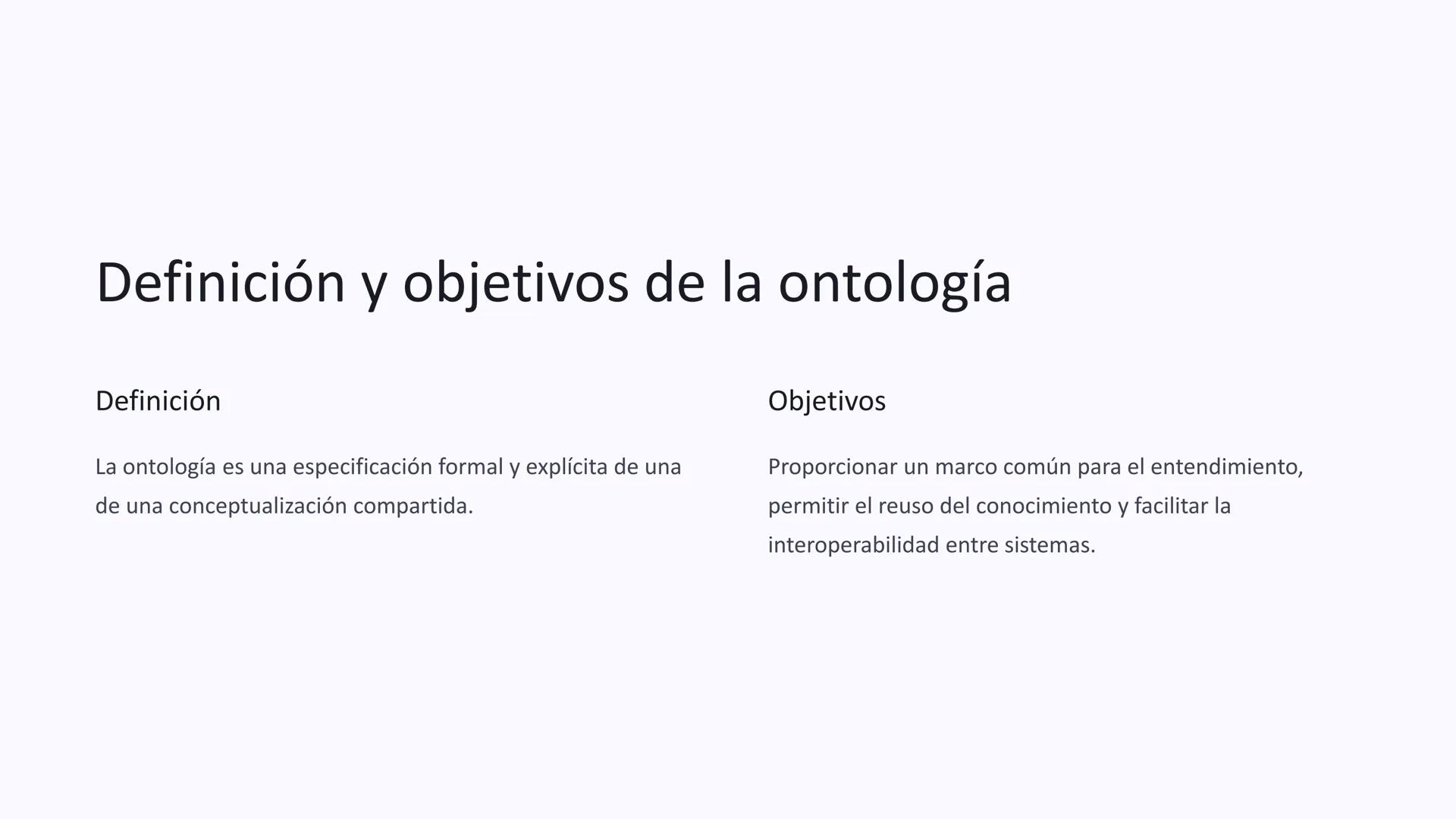Instruments
Strings
Winds
Percussion
Woodwinds
Brass
clarinet
flute
oboe
trumpet
horn
tuba
Ontología:
Características,
planteamientos y
conc