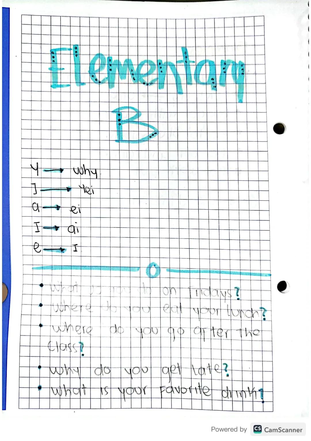 Elementary
B
4- why
JH
→
रा
I ai
e. I
Mei
what
Hon
on Fridays?
where do you eat your lunch?
where do you go after the
Class
why do you get l