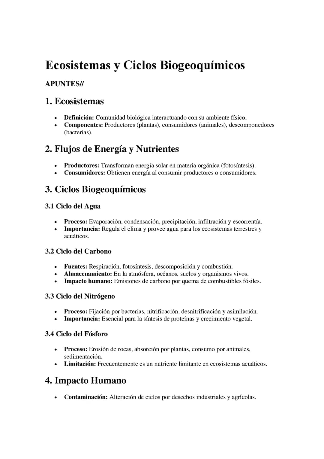 Ecosistemas y Ciclos Biogeoquímicos