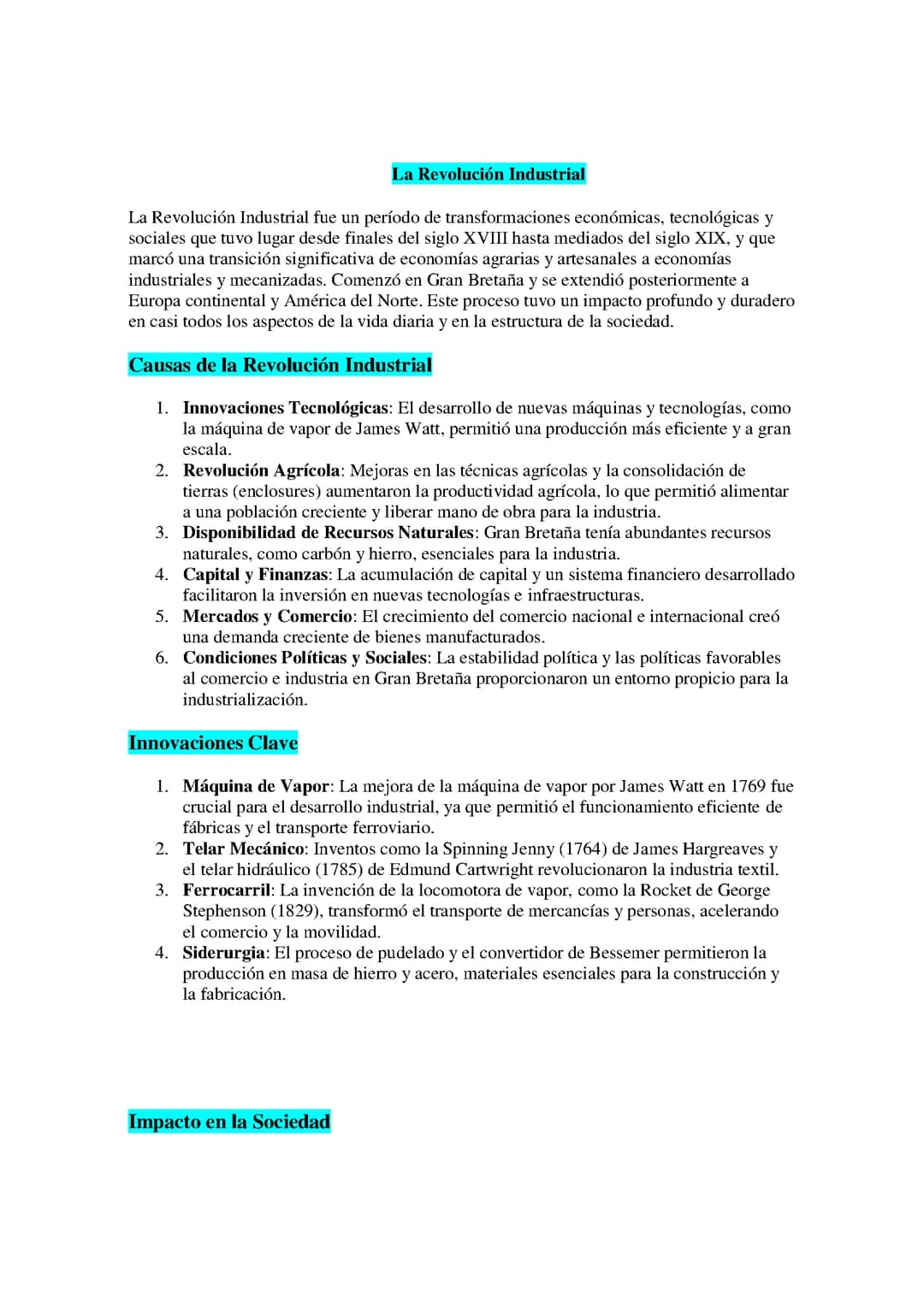 La revolución industrial
