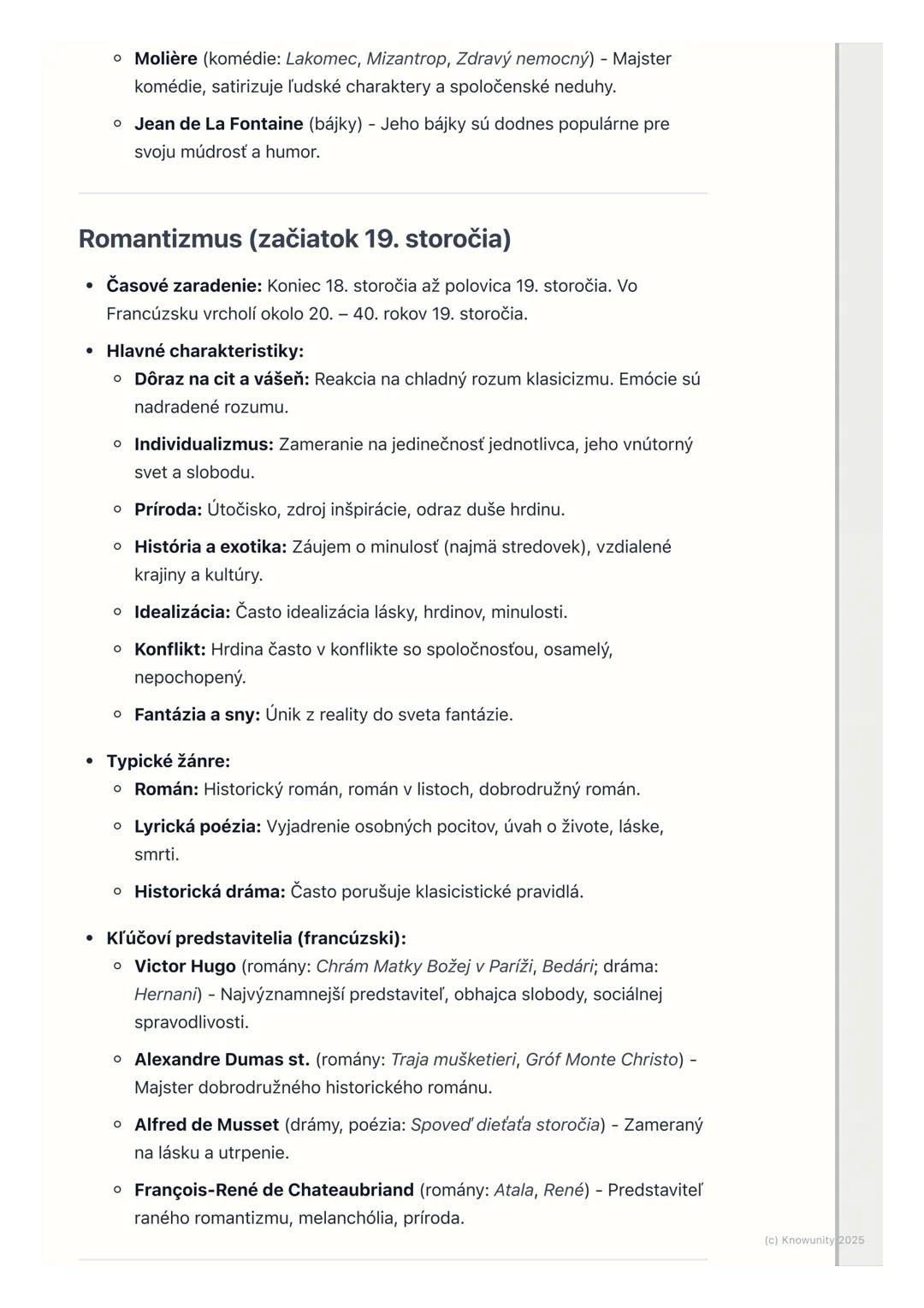 # Prehľad literárnych období a
žánrov

1. Prehľad a úvod do literárnych období

Je dôležité pochopiť, že literatúra sa nevyvíjala izolovane,