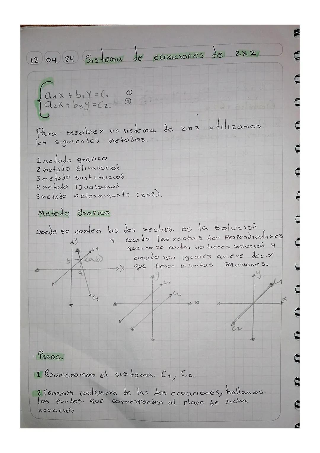 12 04 24 Sistema de ecuaciones de 2x2

$
\begin{cases}
a_1x + b_1 Y = C_1  &\textcircled{1}\\
a_2x + b_2y =C_2. &\textcircled{2}
\end{cases}