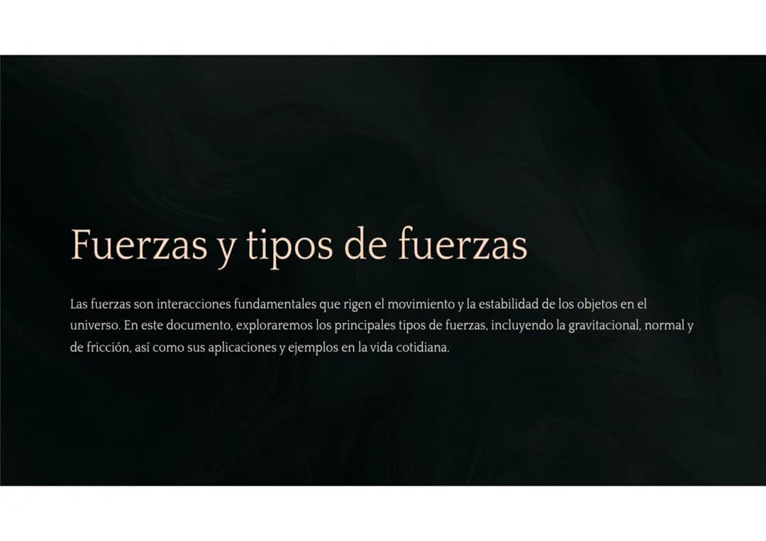 Fuerzas y tipos de fuerzas