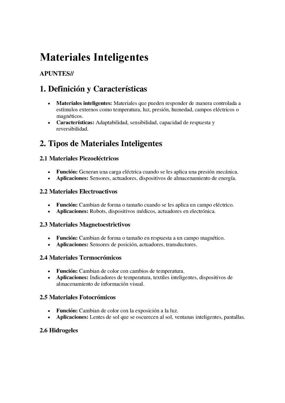 Materiales Inteligentes: Innovación y Usos