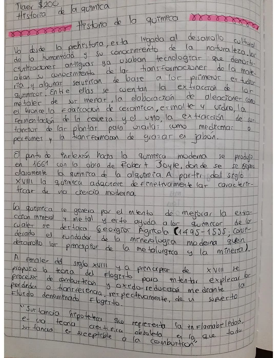 Taer $200
Historia
de la quimica
ச
Historia de la quimica rr
Vo desde la prehistoria, esta legada al desarrollo cultural
de la humanidad y
c