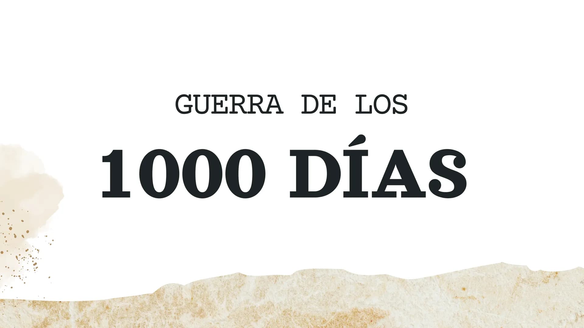GUERRA DE LOS
1000 DIAS Introducción
La Guerra de los Mil Días fue uno de los conflictos más
devastadores en la historia de Colombia. Entre 