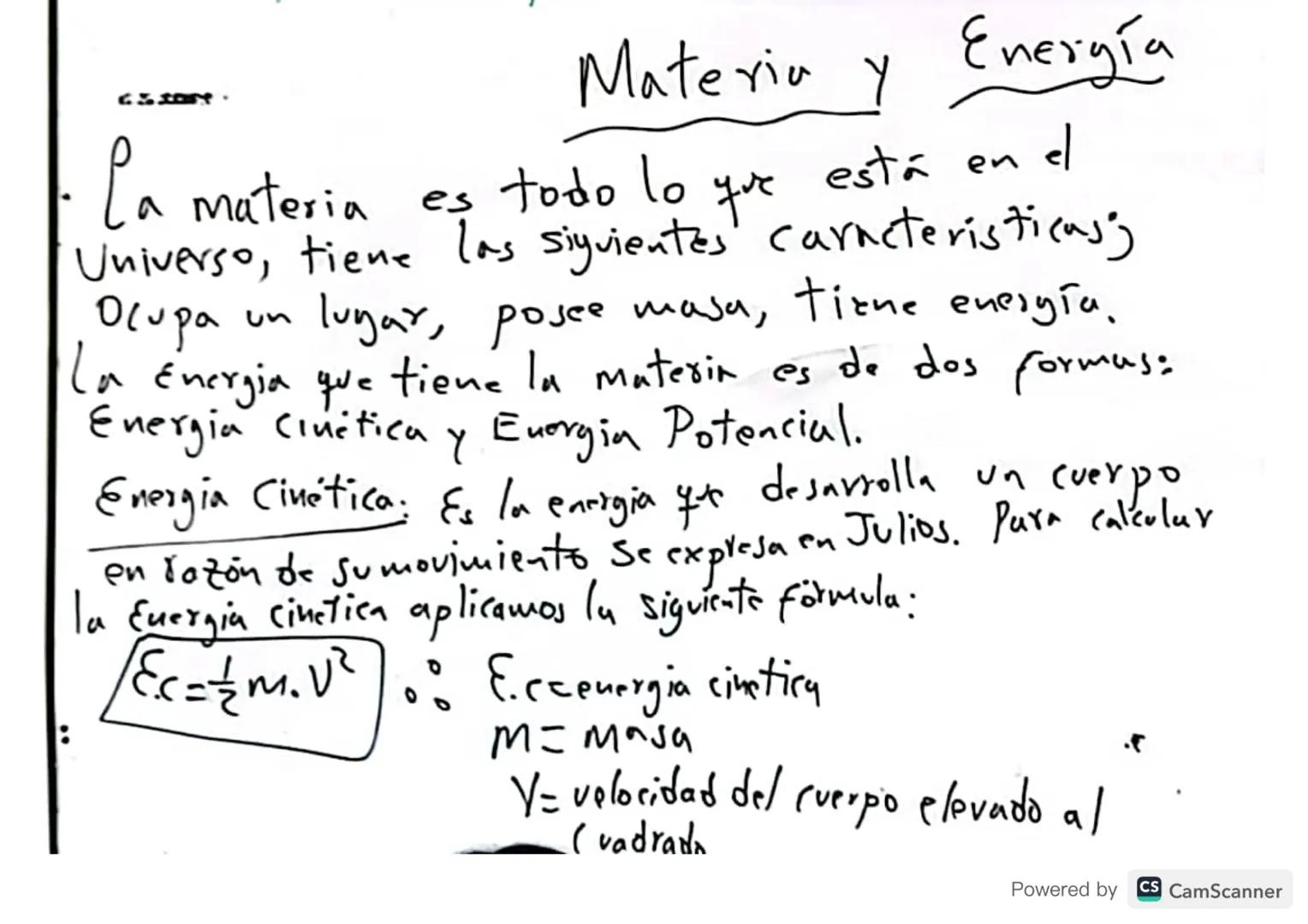 Materia y Energía

la materia es todo lo que está en el
Universo, tiene las siguientes caracteristicas;
Ocupa un lugar, posee masa, tiene en