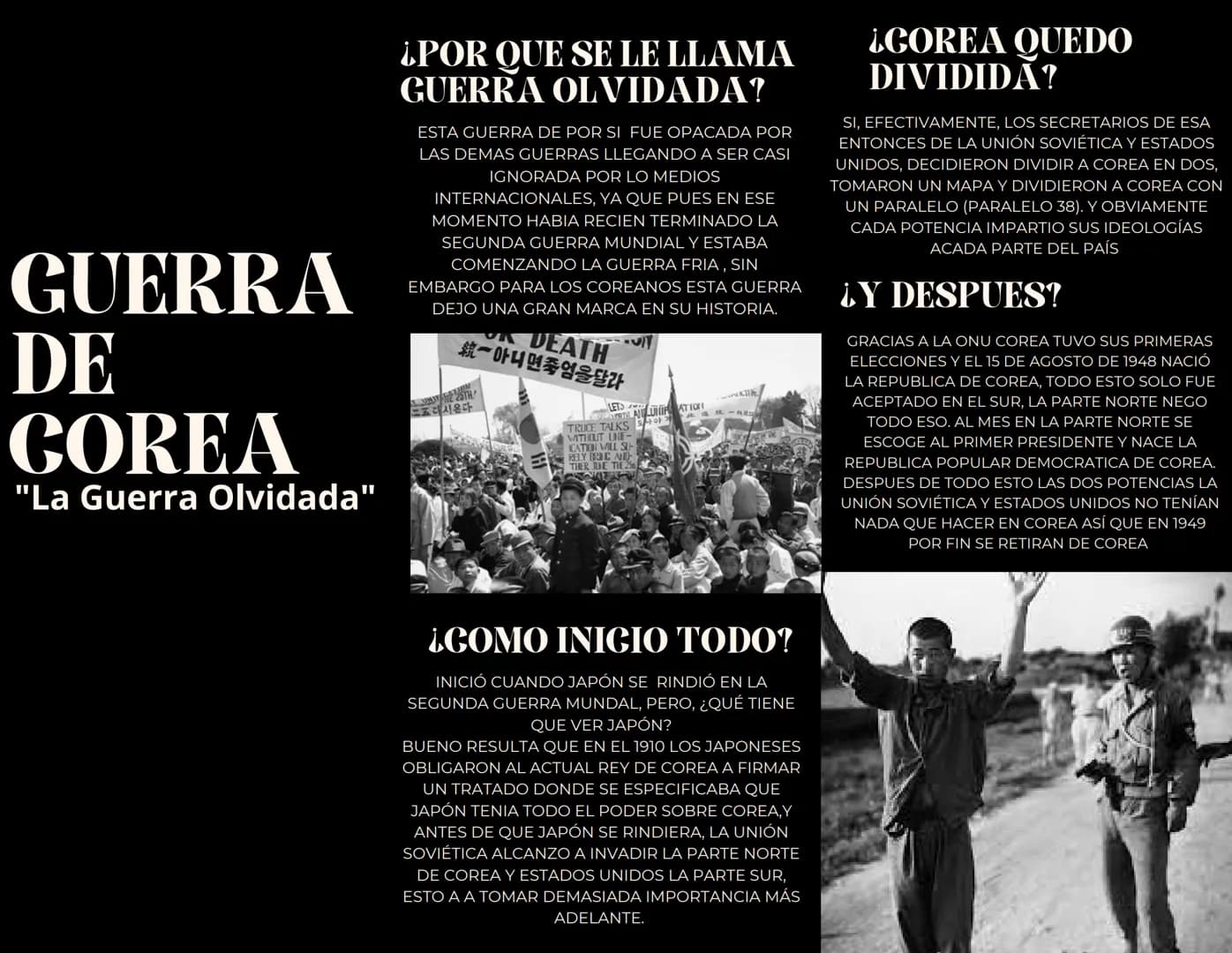 GUERRA
DE
COREA
"La Guerra Olvidada"
¿POR QUE SE LE LLAMA
GUERRA OLVIDADA?
ESTA GUERRA DE POR SI FUE OPACADA POR
LAS DEMAS GUERRAS LLEGANDO 