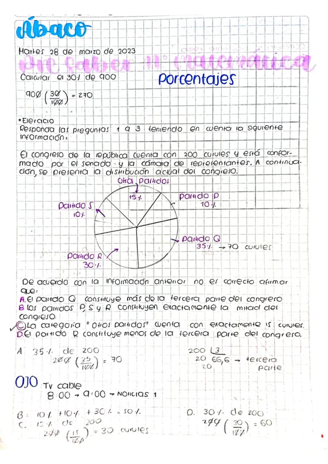 LOS PORCENTAJES EN EL ICFES