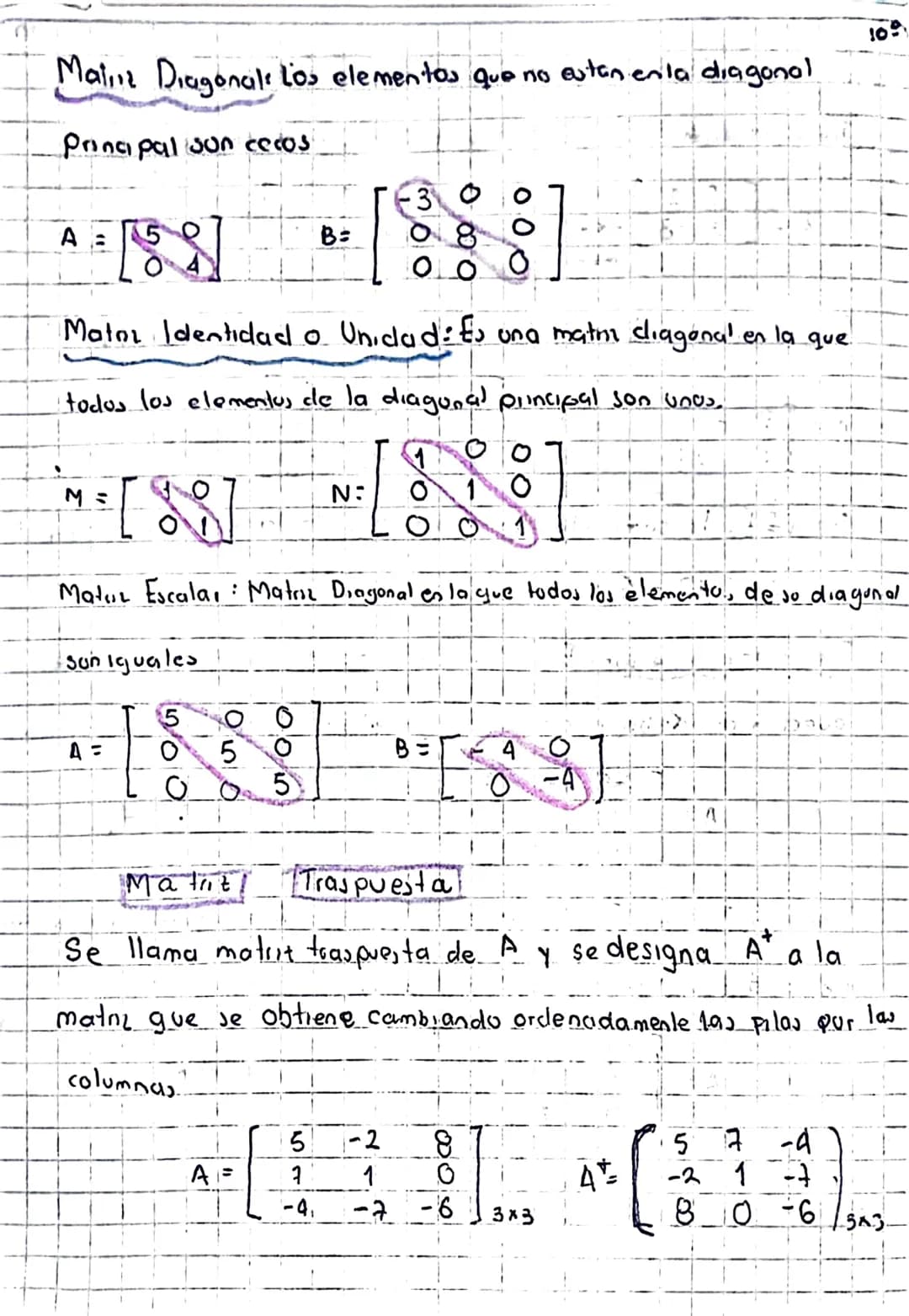 TIPOS DE
MATRICES
100
Matriz Fila (Vector Fila: Matril Formada por una sola Ala
A = (all 0112 a1s... a₁4) 1xn
(532) 1×3 (-7 120 √2) 1x4
Malm