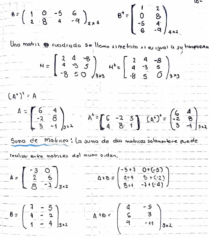 TIPOS DE
MATRICES
100
Matriz Fila (Vector Fila: Matril Formada por una sola Ala
A = (all 0112 a1s... a₁4) 1xn
(532) 1×3 (-7 120 √2) 1x4
Malm