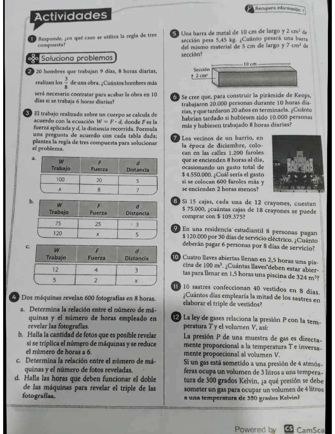 Regla de tres compuesta