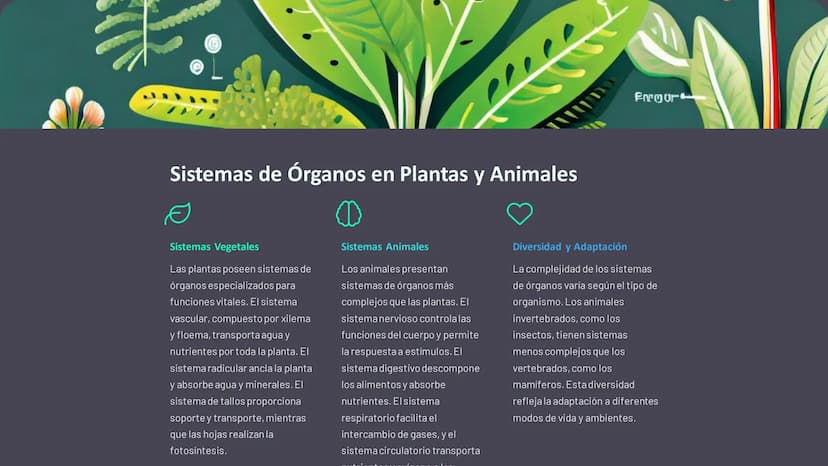 Estructura y Función
de los Organismos
La biología es la ciencia que estudia la vida. Desde el microscópico
mundo de las células hasta los c