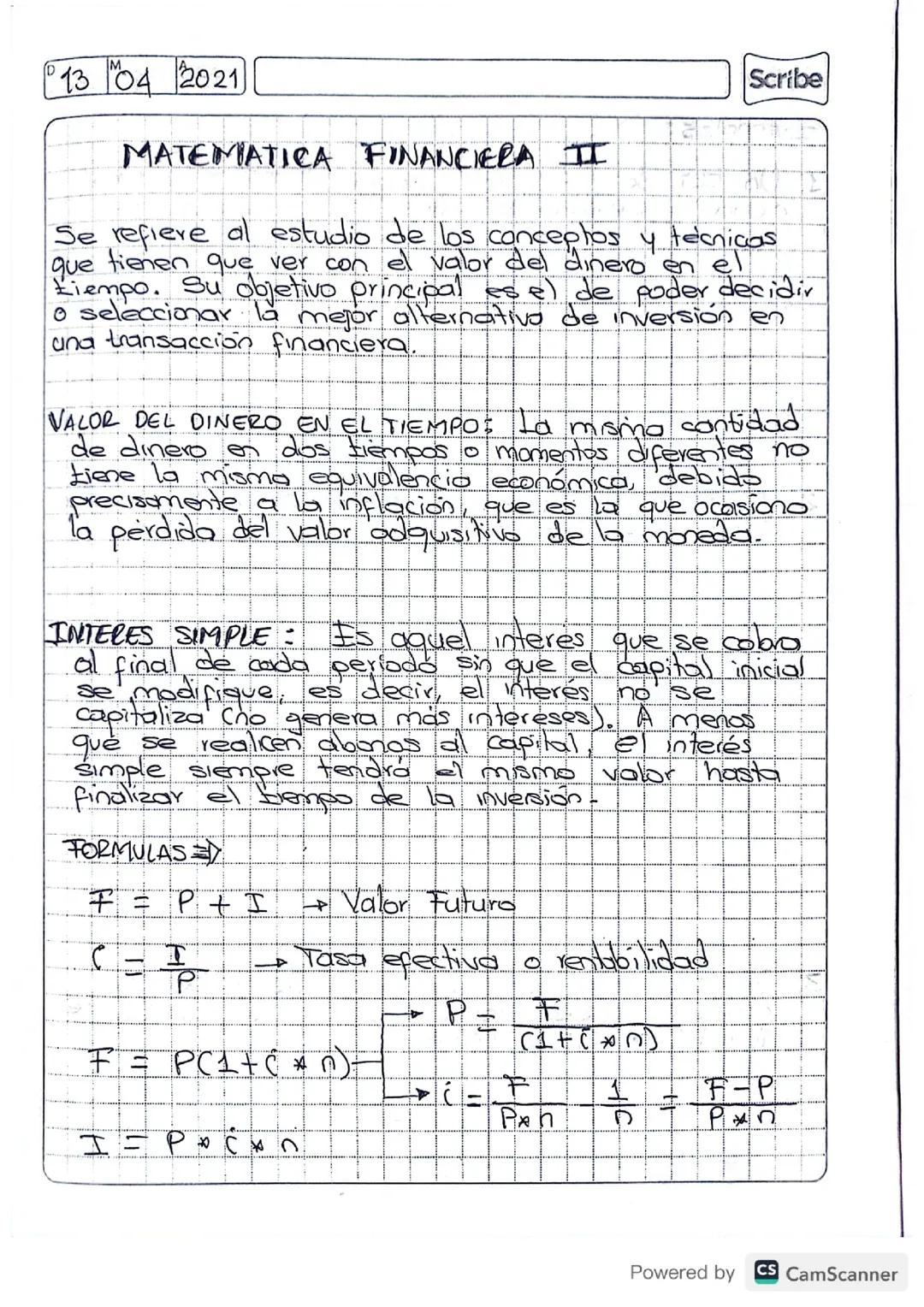 MATEMATICA FINANCIERA