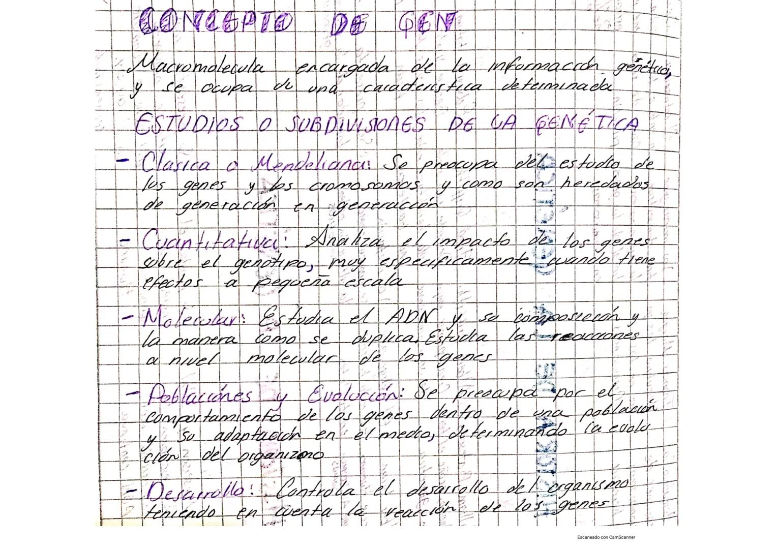 # CONGPIO DE GEN

Macromolecula encargada de la información genétiua,
y se ocupa de una caracteristica determinada

ESTUDIOS O SUBDIVISIONES