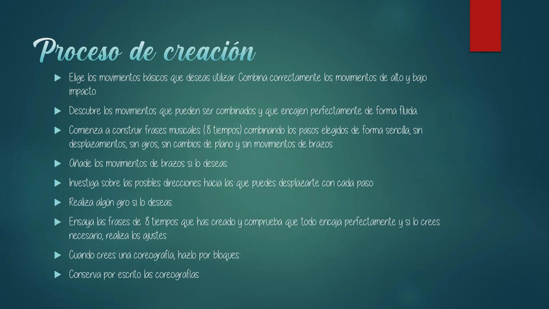 # Aerobic

- Es una actividad física practicada con acompañamiento musical.
- Busca el desarrollo y/o mantenimiento del estado de forma gene