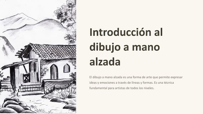 Introducción al
dibujo a mano
alzada
El dibujo a mano alzada es una forma de arte que permite expresar
ideas y emociones a través de líneas 