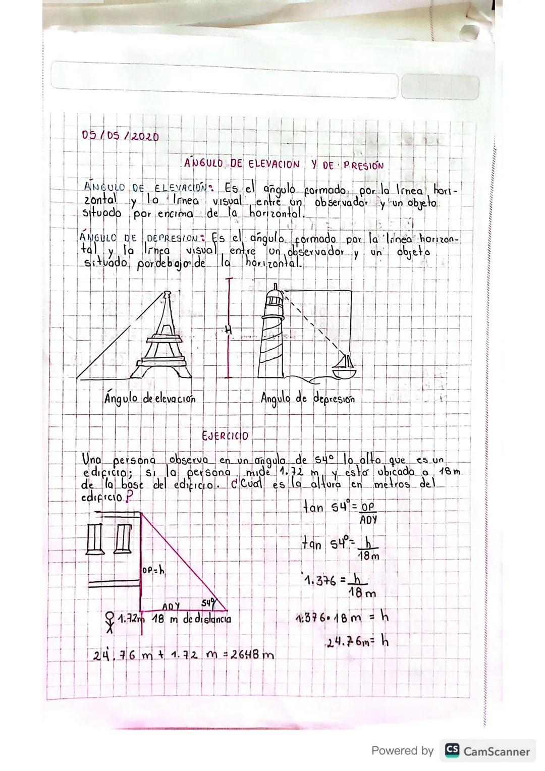 Angulo de Elevación y Depresión 