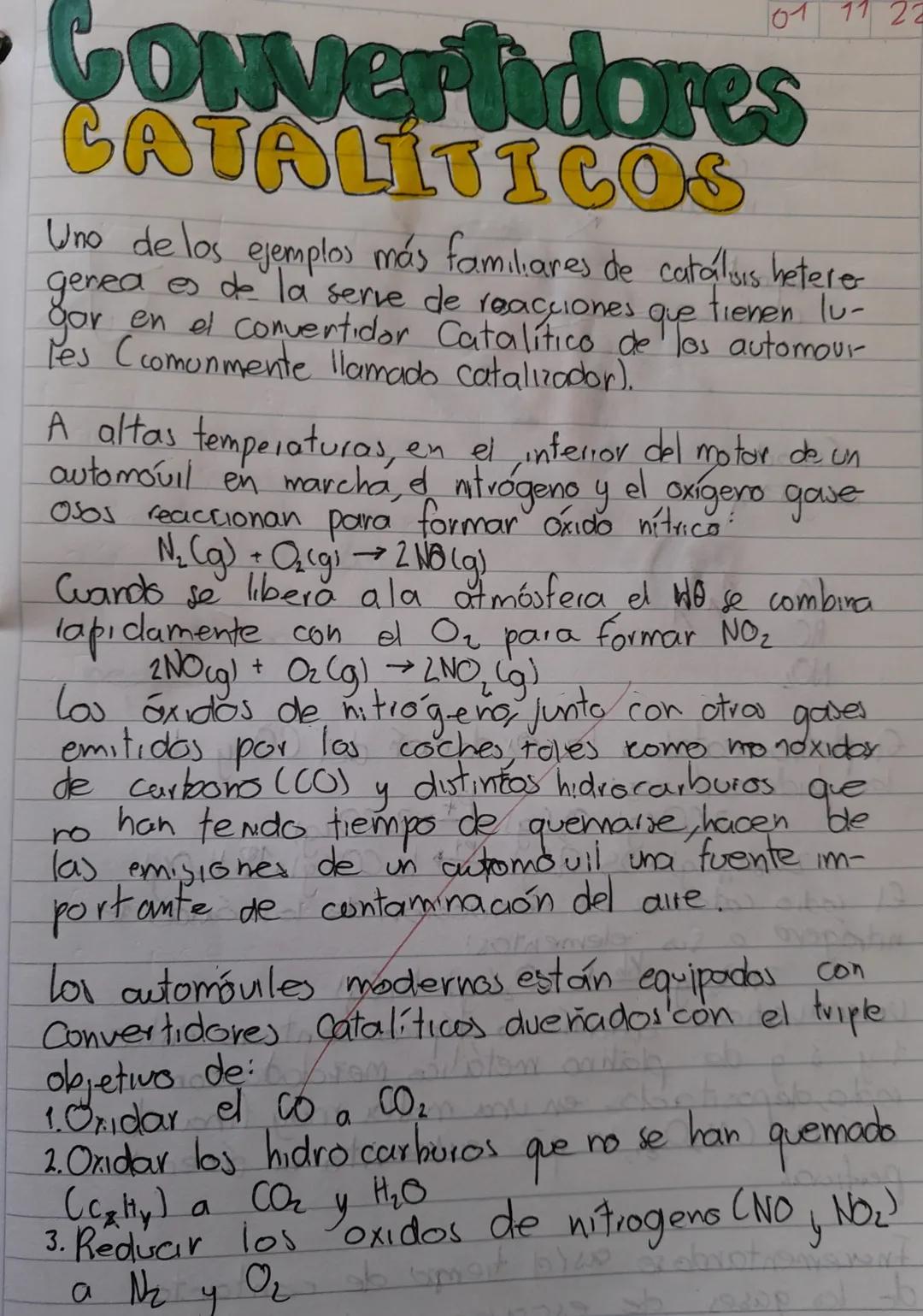 # Couvertidores
CATALÍTICOS

Uno de los ejemplos más familiares de catálvis hetere
gerea es de la serve de reacciones que tienen lu-
gar en 