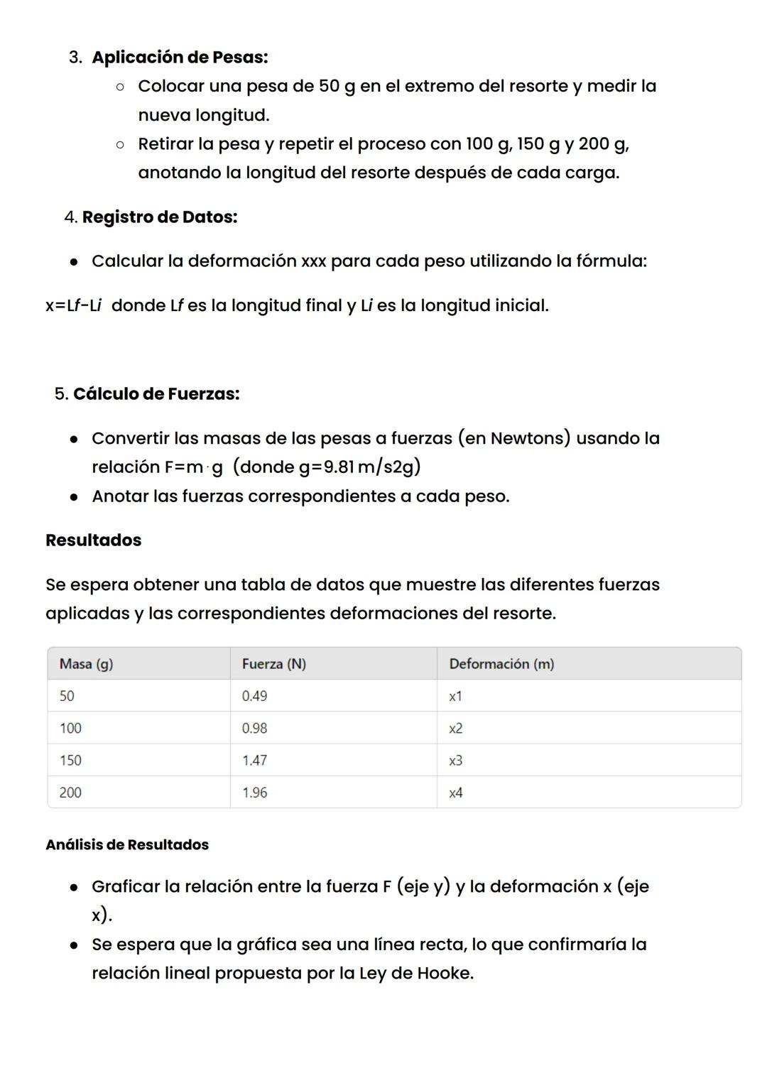 Informe de Experimento: Ley de Hooke y la Elasticidad de los Materiales
Objetivo
El objetivo de este experimento es demostrar la Ley de Hook
