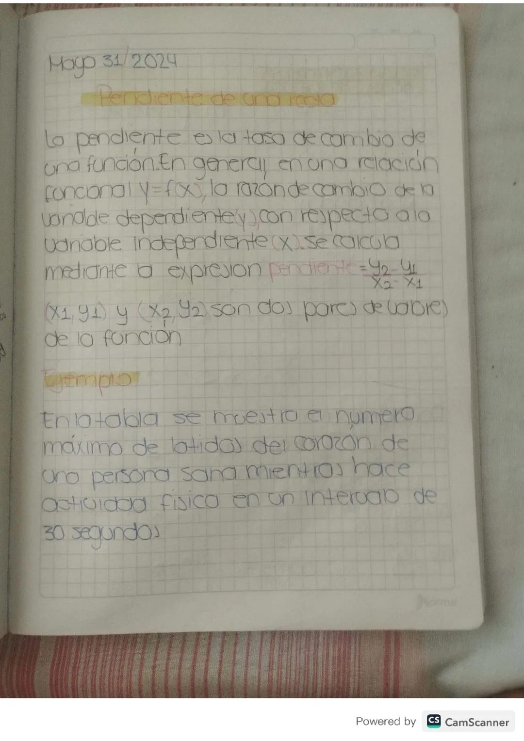 Pendiente de una recta 