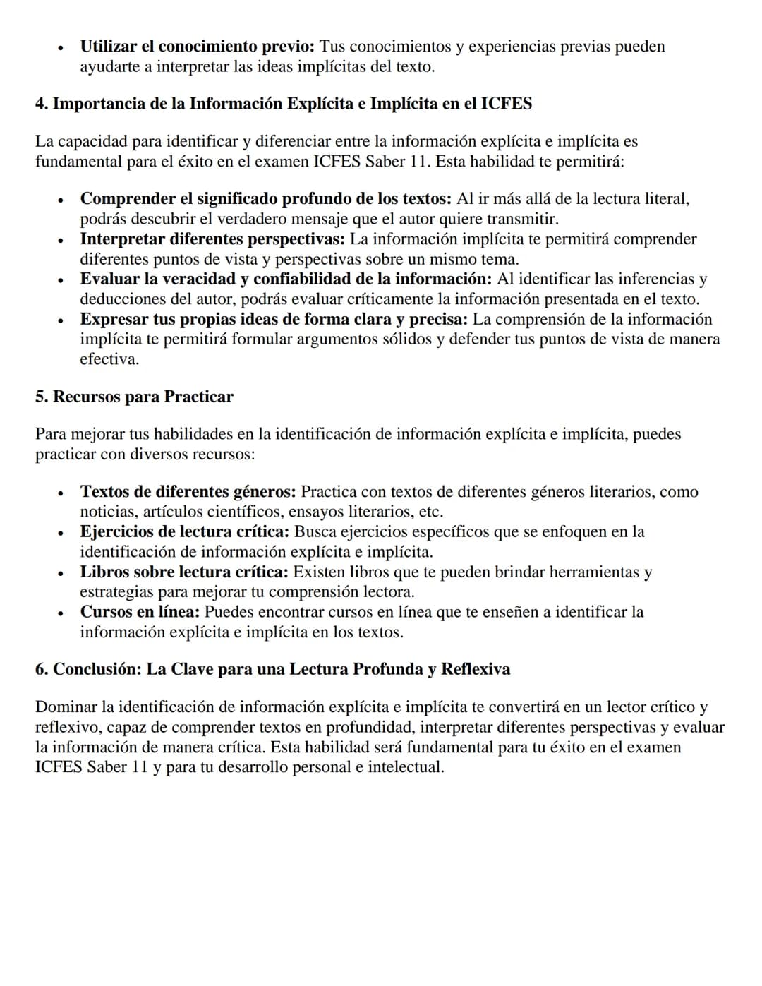 LOS SECRETOS DEL TEXTO: INFORMACIÓN EXPLÍCITA €
IMPLÍCITA EN LECTURA CRÍTICA PARA EL ICFES
En el examen ICFES Saber 11, la lectura crítica j