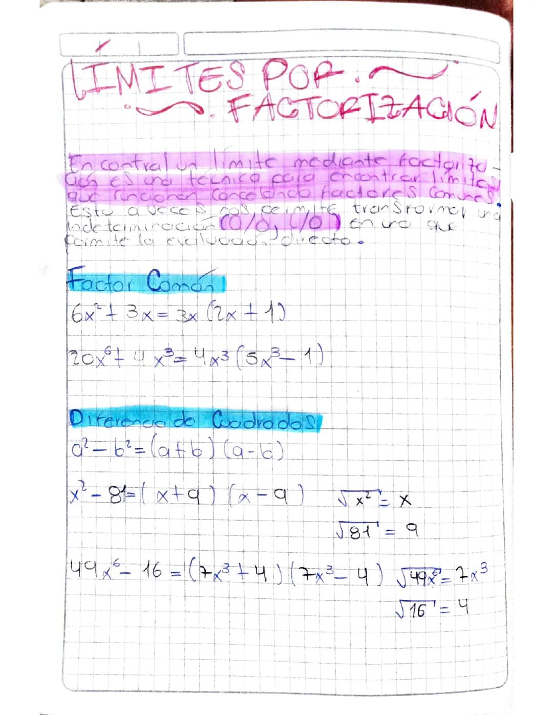 Límites por Factorización