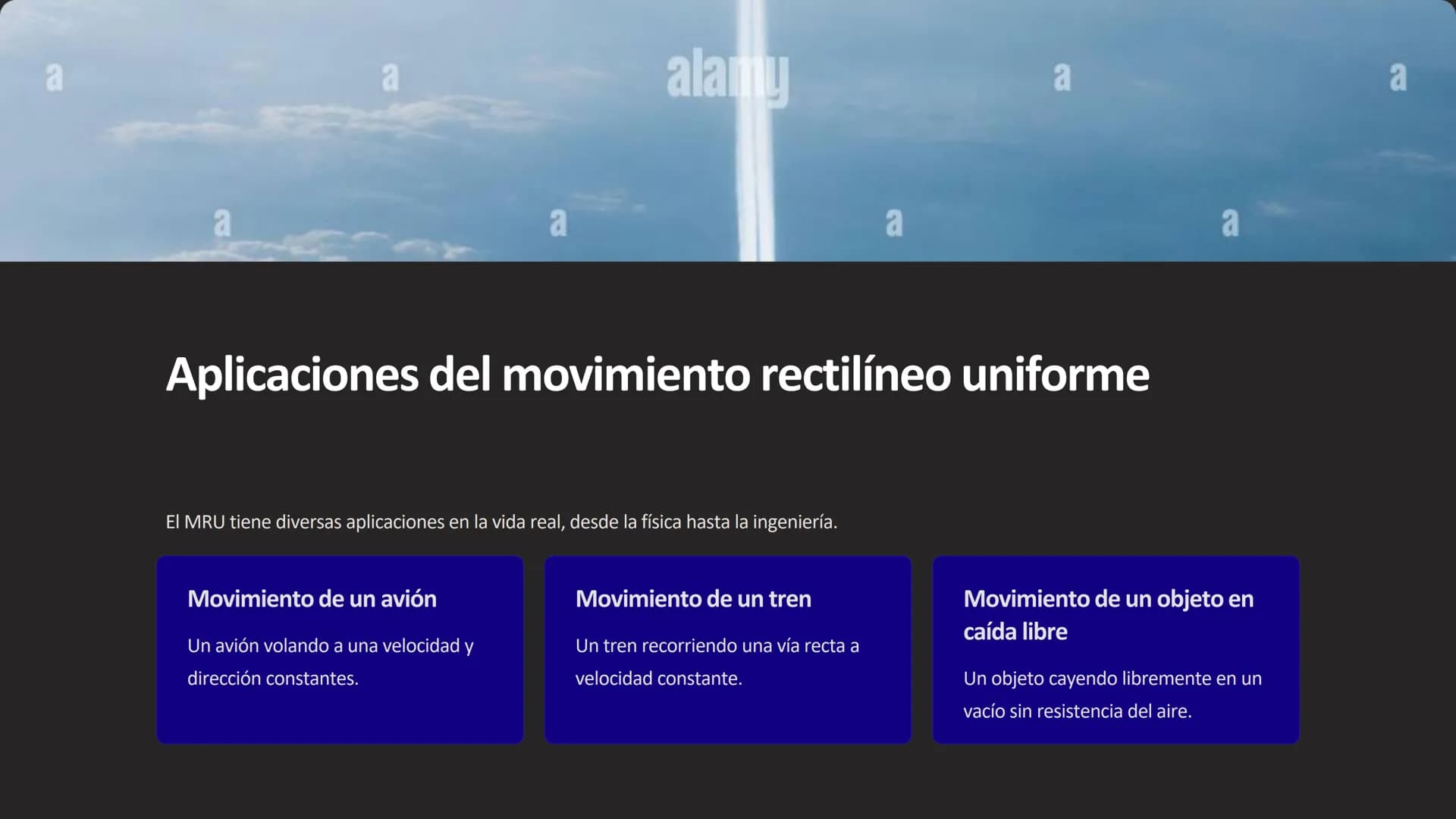 movimiento
rectilíneo uniforme
El movimiento rectilíneo uniforme (MRU) es un tipo
de movimiento donde un objeto se desplaza en
línea recta a
