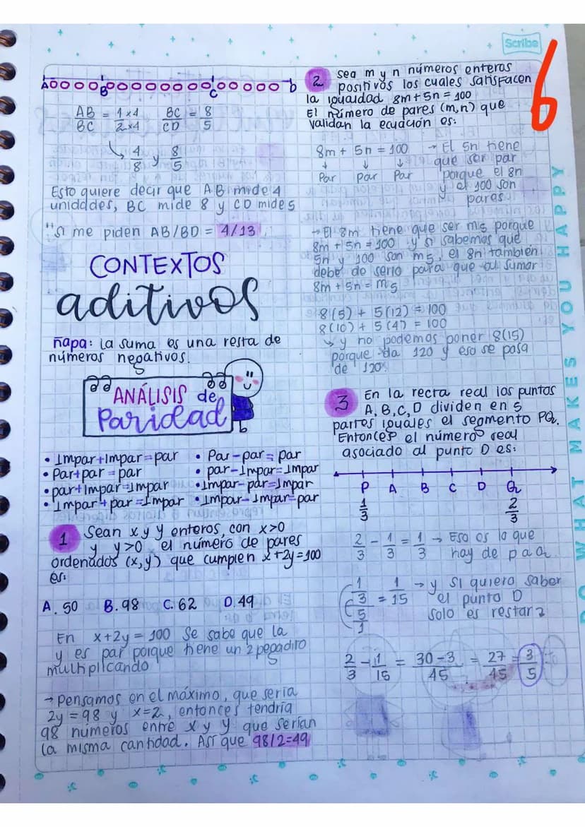 Scribe
• aritmética
notación posicional VS
notación algebraica
un número de 2 cifras
con adescenas bunidades
ab
sy
10a +b
un número do 3 cif