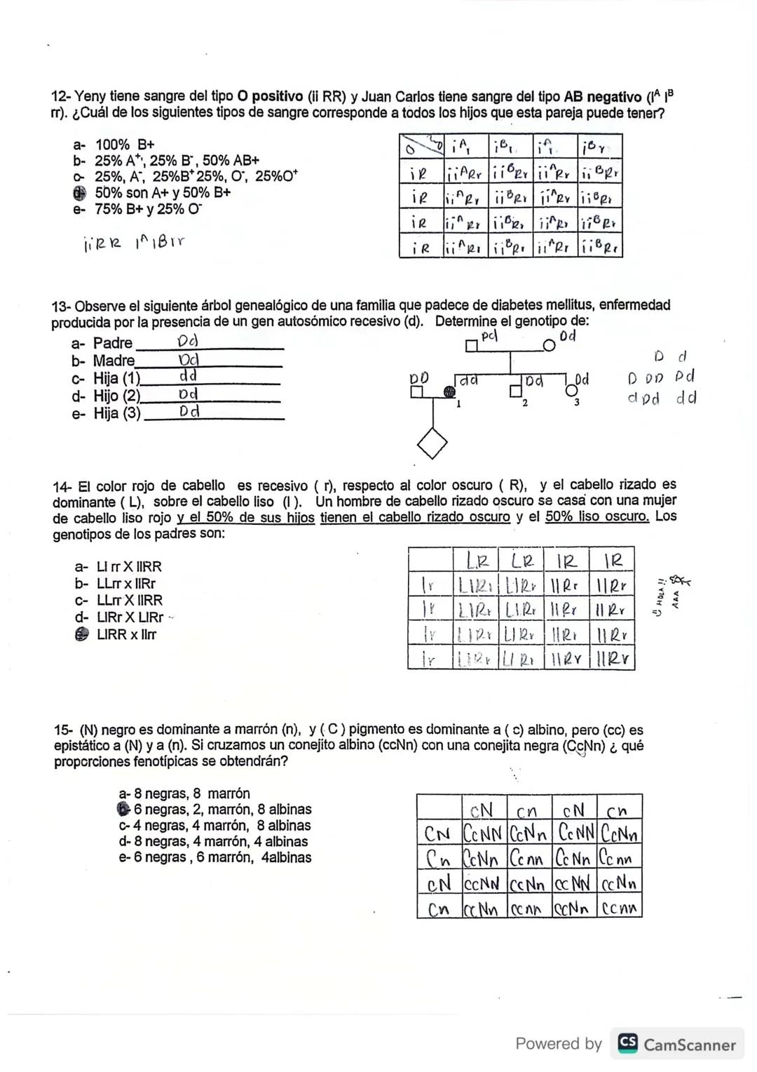 # Haga el análisis de los siguientes casos, realice el cuadro de Punnet
correspondiente y de la respuesta.

1- La Amelogénesis imperfecta es