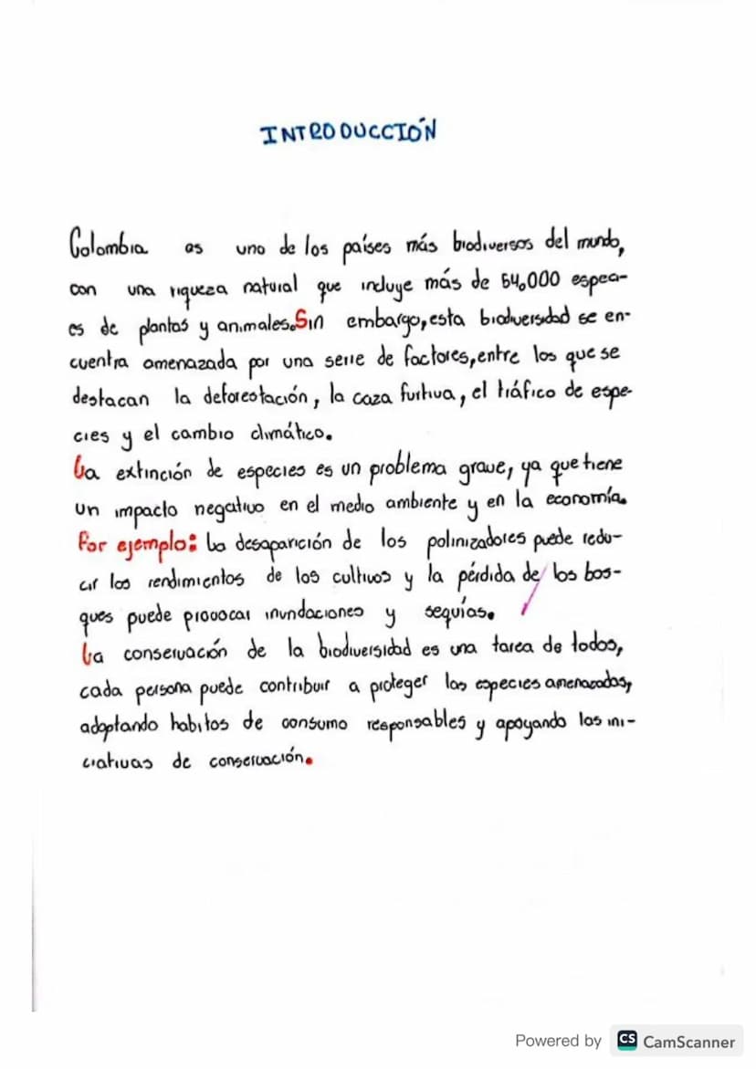 INTRODUCCION
Colombia
95
uno de los países más biodiversos del mundo,
con
una
natural
riqueza
que incluye
más de 54,000 espec-
es de plantas