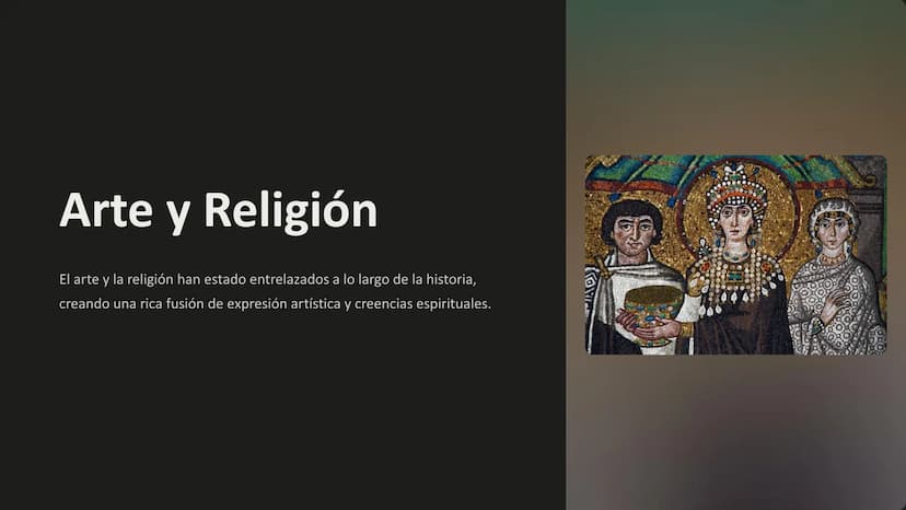 Arte y Religión
El arte y la religión han estado entrelazados a lo largo de la historia,
creando una rica fusión de expresión artística y cr