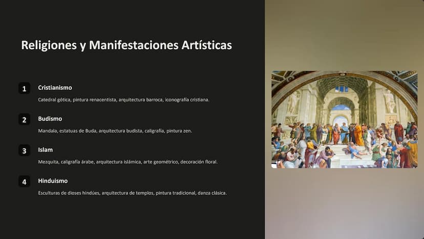 Arte y Religión
El arte y la religión han estado entrelazados a lo largo de la historia,
creando una rica fusión de expresión artística y cr