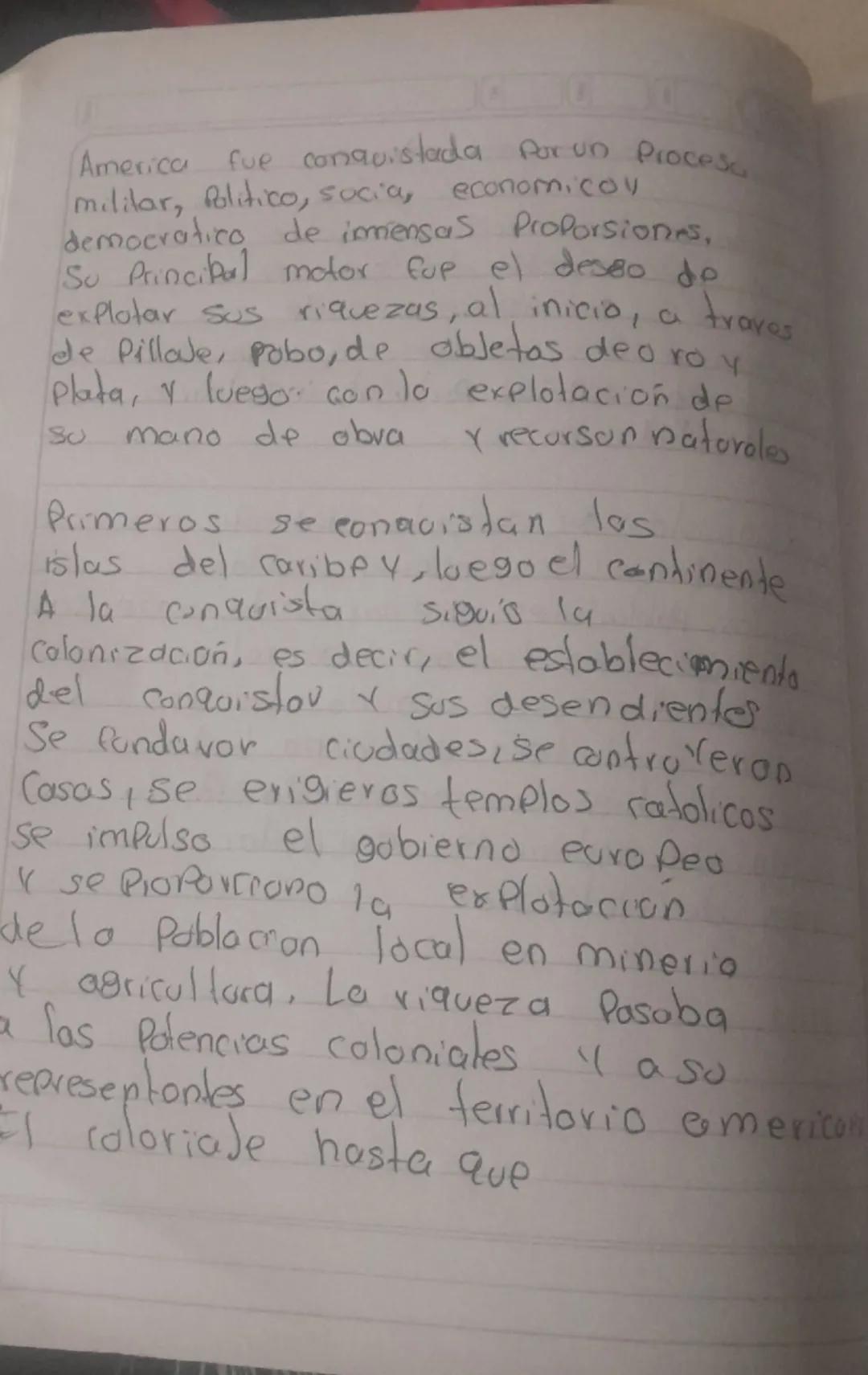America fue conquistada por un procesa
militar, Politico, socia, economicoV
democratico de imensas Proporsiones,
Su Principal motor fup el d