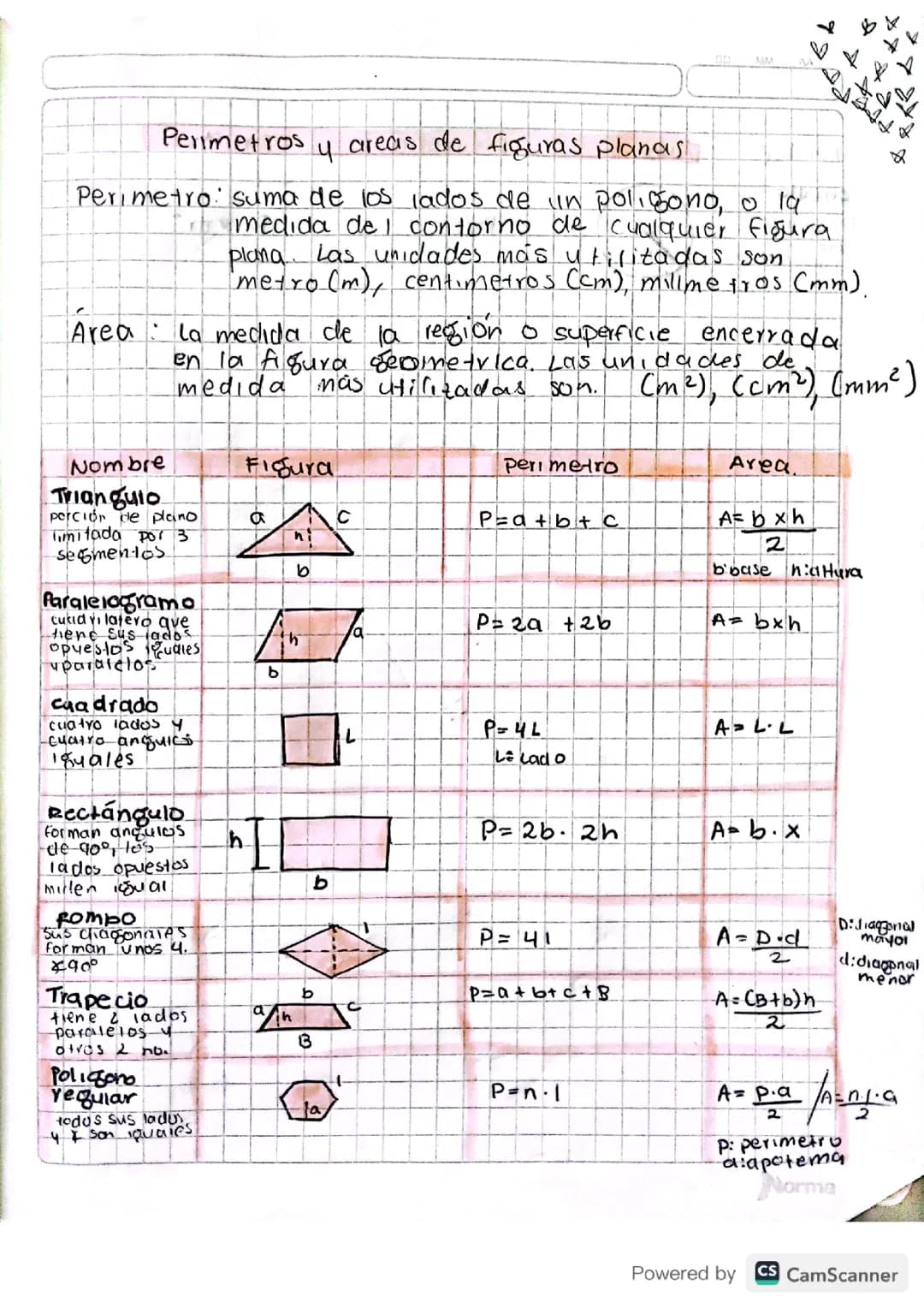 Perímetros y áreas 