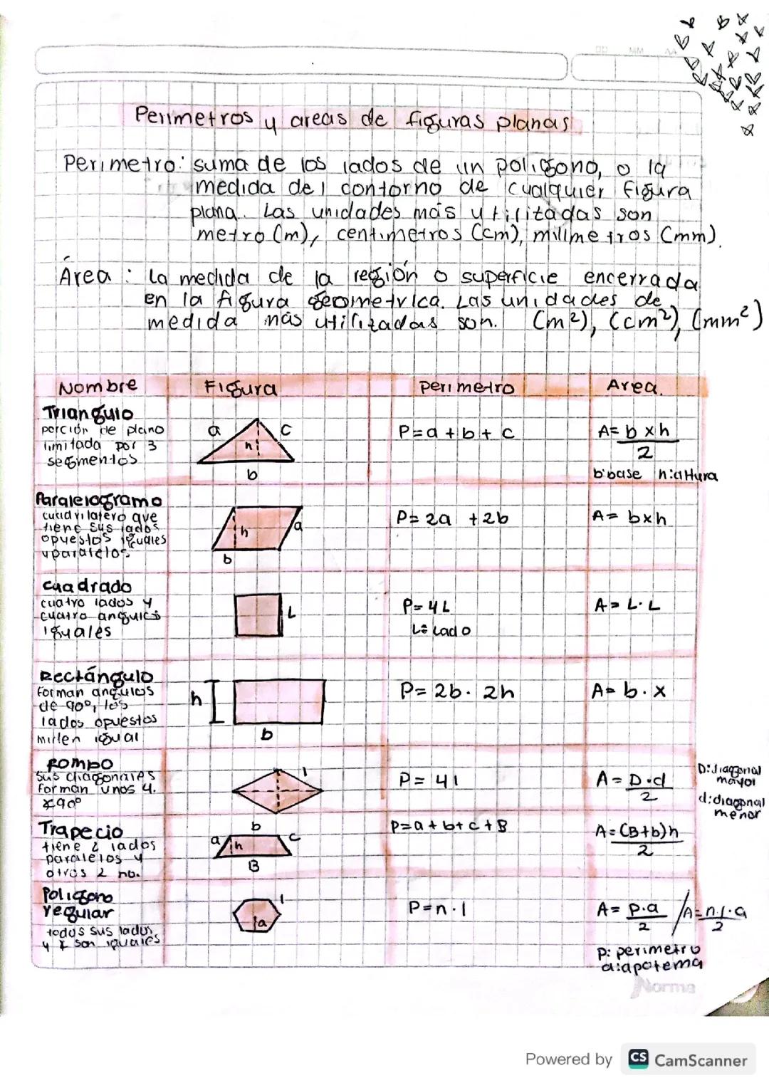 Perímetros y áreas 