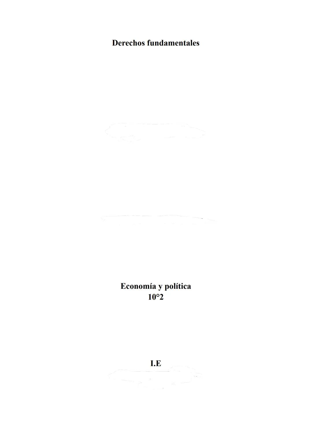 Derechos fundamentales
Economía y política
10°2
I.E ¿Qué son los derechos fundamentales?
La Constitución política de Colombia recoge una ser