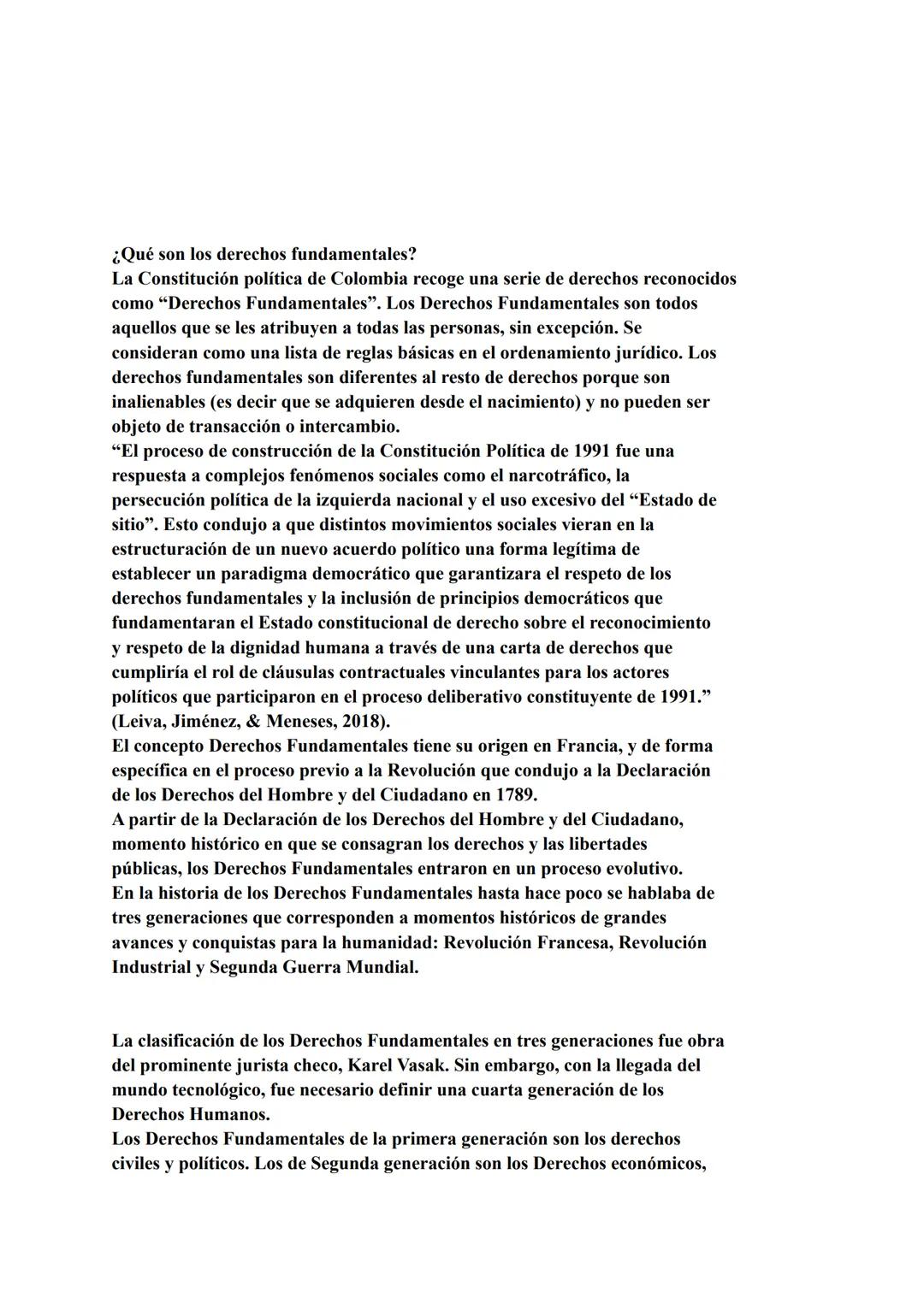 Derechos fundamentales
Economía y política
10°2
I.E ¿Qué son los derechos fundamentales?
La Constitución política de Colombia recoge una ser