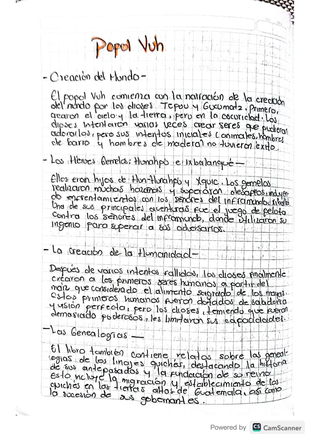 Popol Vuh
-Creación del Mundo-
El popol Vuh comienza con la narración de la credaón
otel mundo por los dioses Tepou y Gucumatz. Primero,
gre