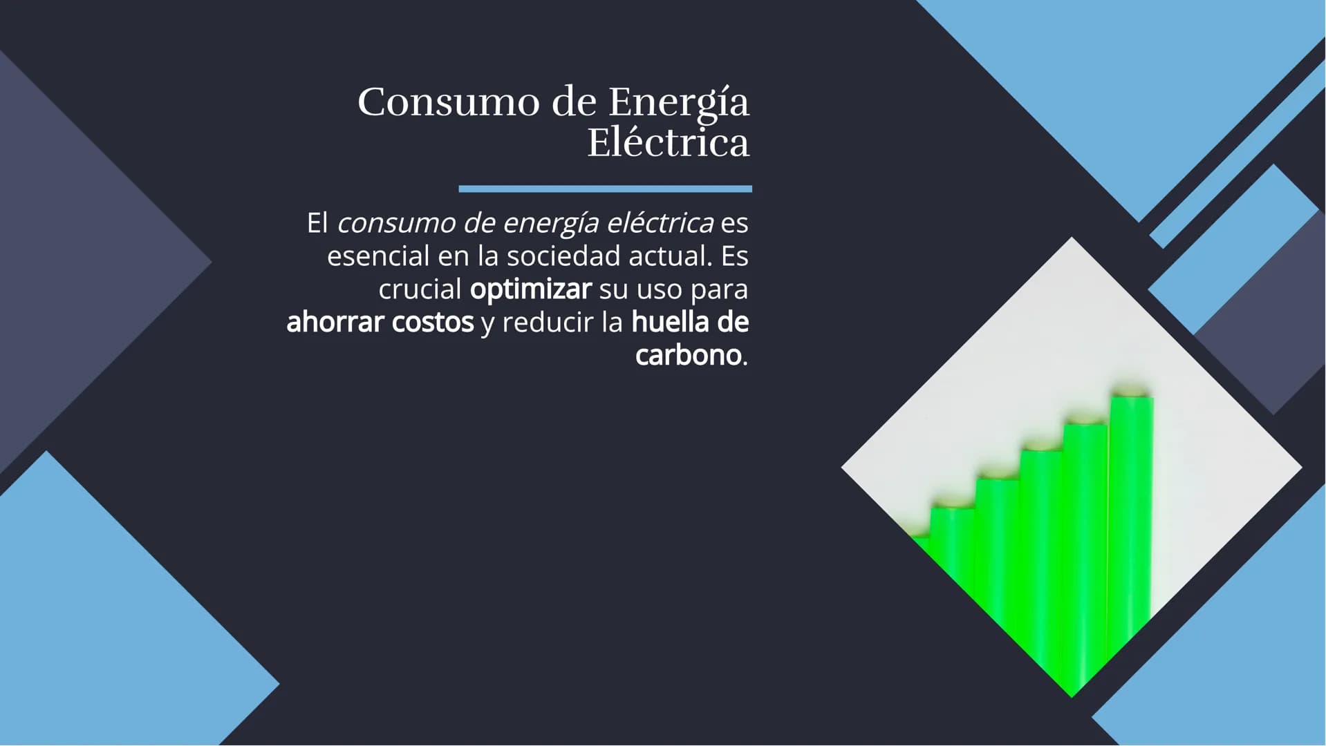 Optimización y
Eficiencia en el
Consumo de
Energía Eléctrica Introducción
En este presentación se abordará la
importancia de la optimización