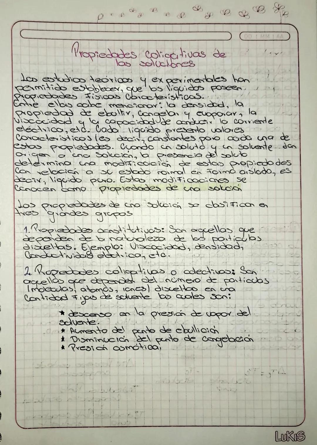 P
Propiedades Coligativas de
las soluciones
DD MMAA
Los estudios teoricos y experimentales han
permitido establecer, que los liquidos poseen
