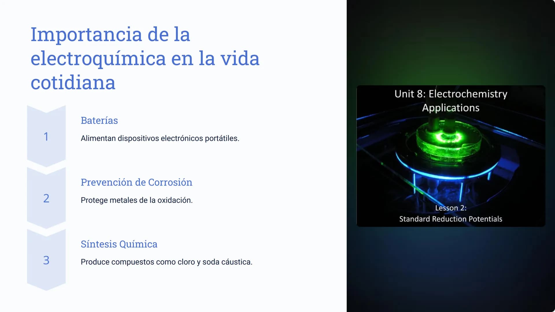 la electroquímica
La electroquímica es la rama de la química que estudia las
relaciones entre la electricidad y las reacciones químicas. Nos