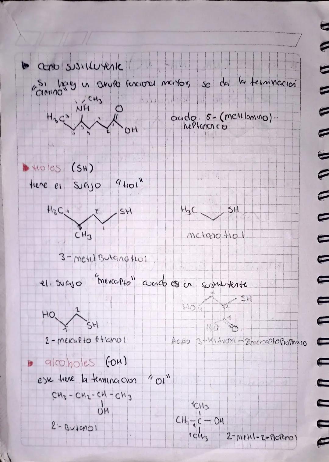 Ο

3-mell tend

CH₃

▷ Suleures (-5)

en su estructura carburada teren a asufre 4 esto le da
la temnacion Sukuro.

HC
S
1
2
CH3

Etil metils