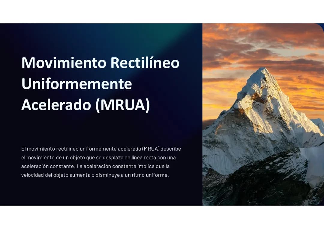 Movimiento rectilíneo uniformemente acelerado: 