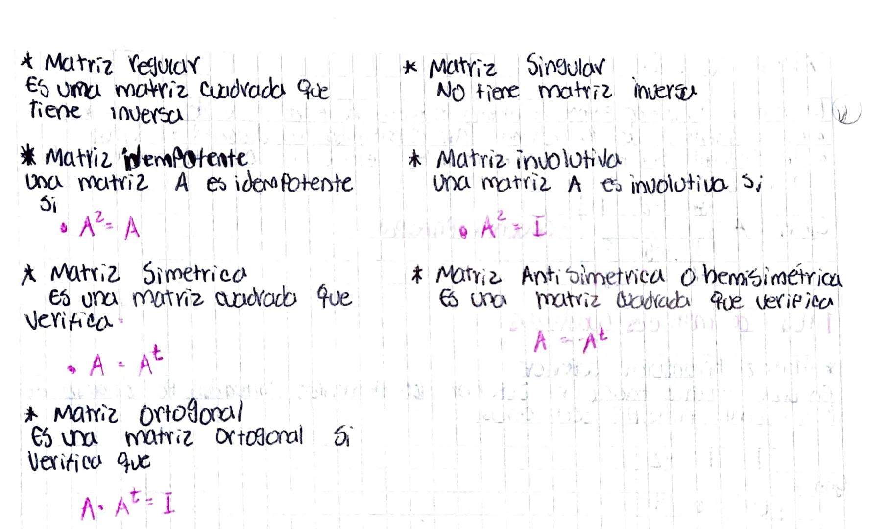 Tipos de matriz

Matriz fila = Cuando tiene una sola fila

Ejemplo = M1x4 =[1-5 3 2]

Matriz Columna (o vector Columna) = cuando tiene una s