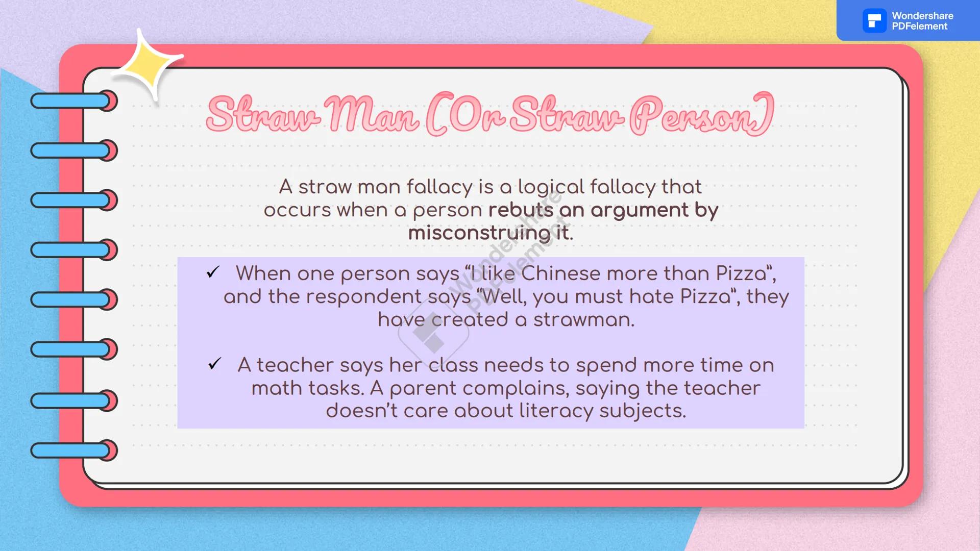 Recognizing

Dersh
PDFelement
Katherin, Samuel, Natalia, Yorman, Santiago, and Nicolas
Wondershare
PDFelement What are fallacies?

Fallacies