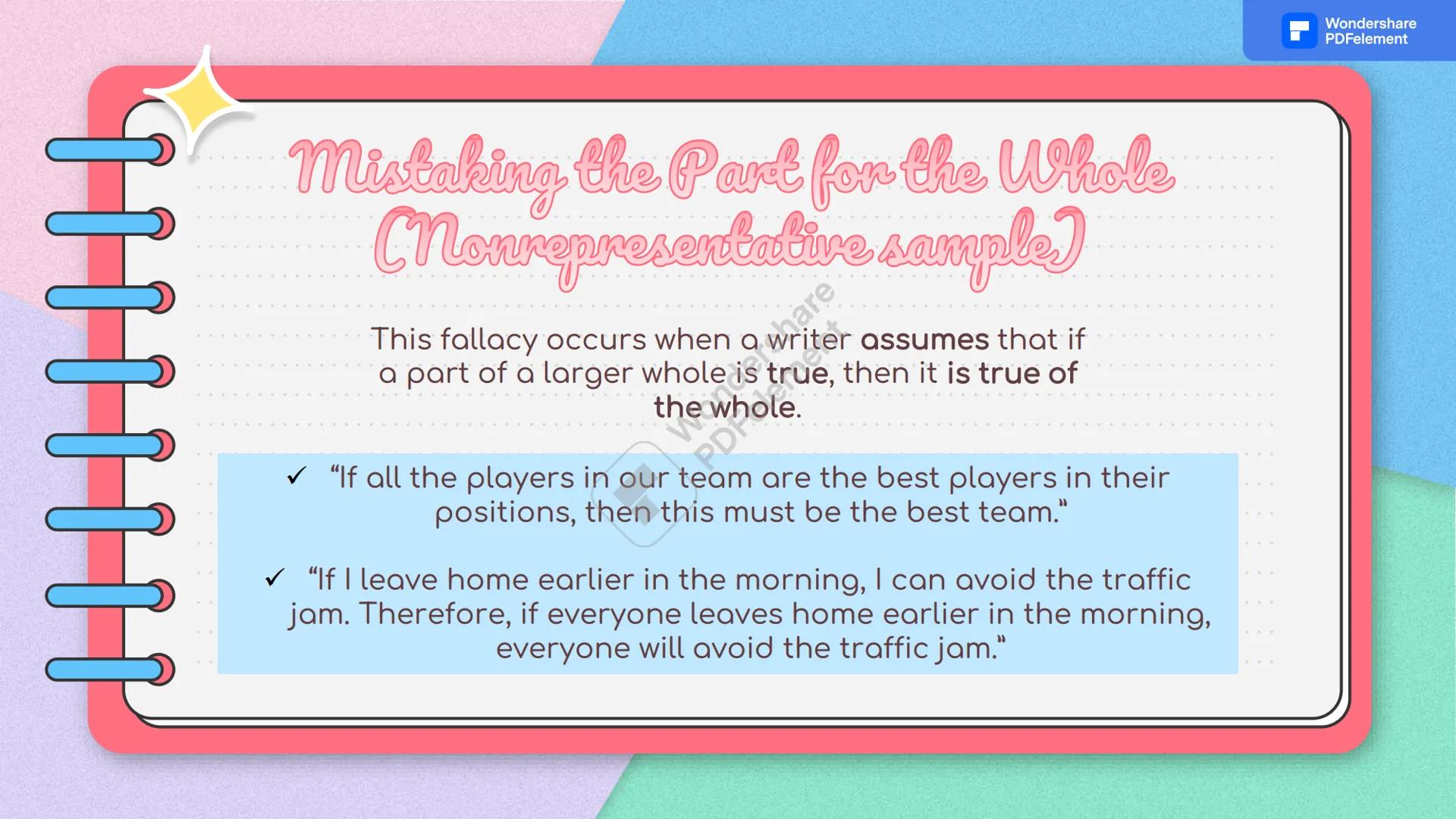 Recognizing

Dersh
PDFelement
Katherin, Samuel, Natalia, Yorman, Santiago, and Nicolas
Wondershare
PDFelement What are fallacies?

Fallacies