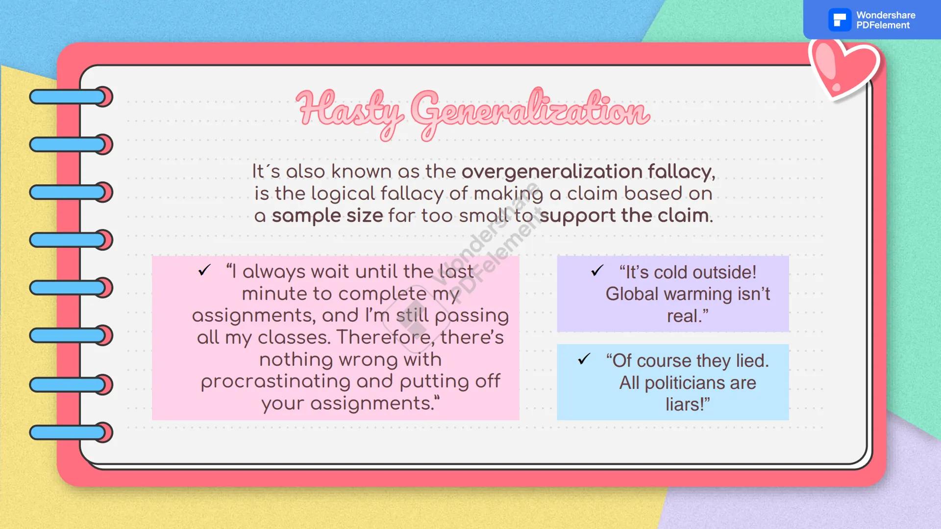 Recognizing

Dersh
PDFelement
Katherin, Samuel, Natalia, Yorman, Santiago, and Nicolas
Wondershare
PDFelement What are fallacies?

Fallacies